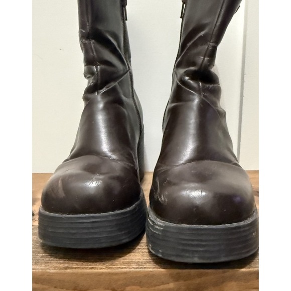 Vintage 90s/Y2k Mudd Lennox Brown Chunky Platform Bratz Goth  Ankle Boots 6.5 - Picture 5 of 16